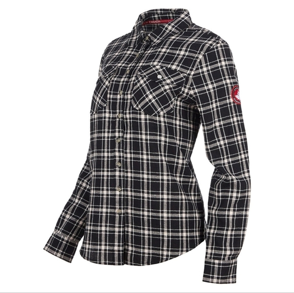 Canada Weather Gear Women's Unlined Flannel Black & Pale Pink - Picture 1 of 9